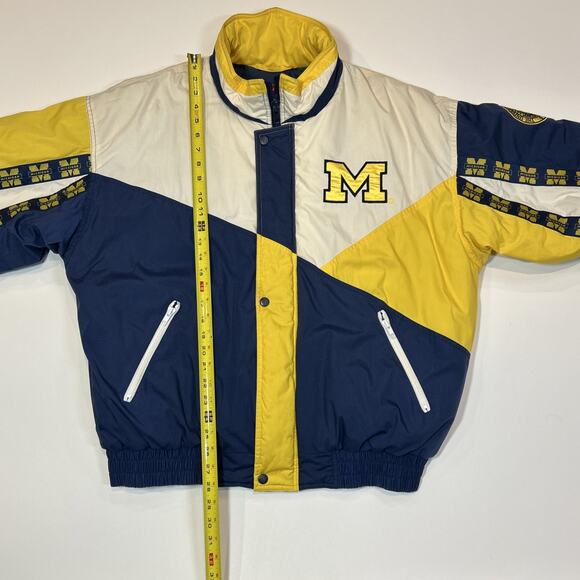 Vintage 90s Pro Player Michigan Wolverines Puffer Jacket Men’s XL Full Zip Blue - Picture 11 of 15
